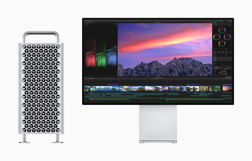 Final Cut Pro X on Pro Display XDR with Mac Pro.