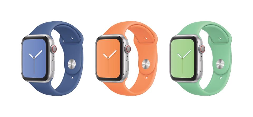 Apple Watch in a series of Sport Bands 